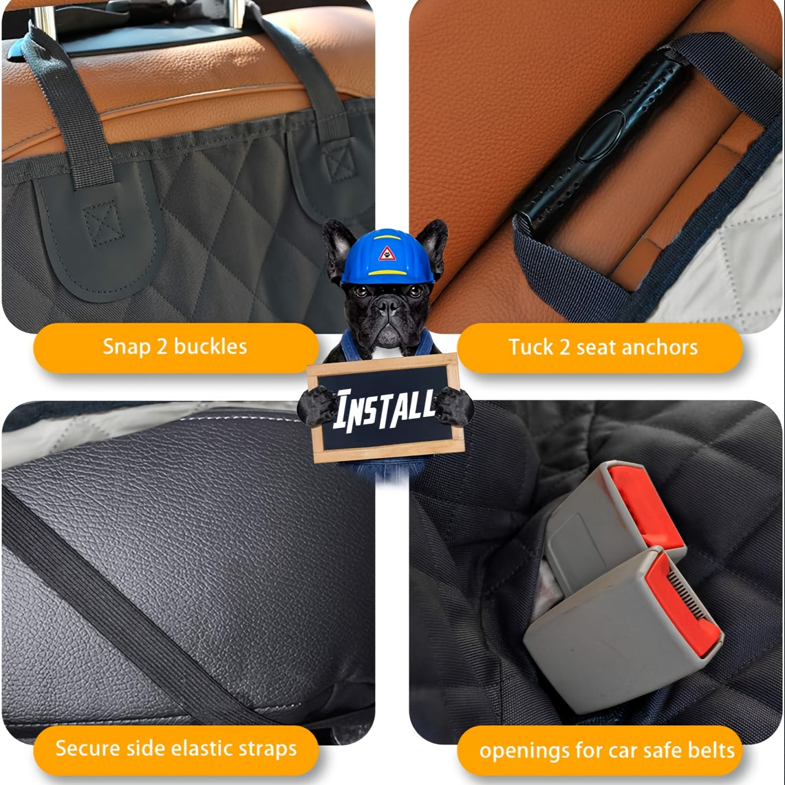 Waterproof Back Seat Cover For Cars Trucks And SUVs Split Bench Non Slip Washable Armrest Compatible Car Seat Protector