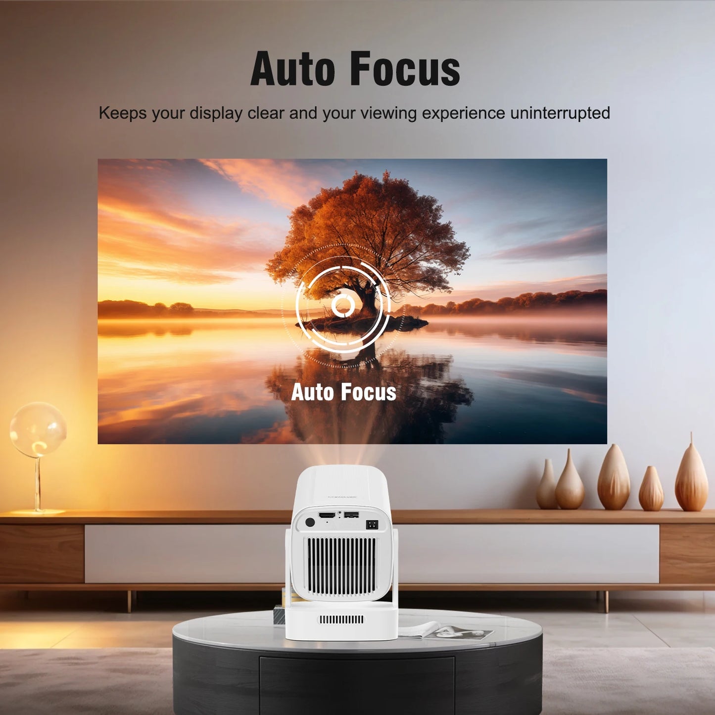 Magcubic HY310 Mini Projector Outdoor Movies Auto Focus 1080P 330 ANSI Android 11 WiFi 6 BT 5.4 4K Air Mouse Voice Remote