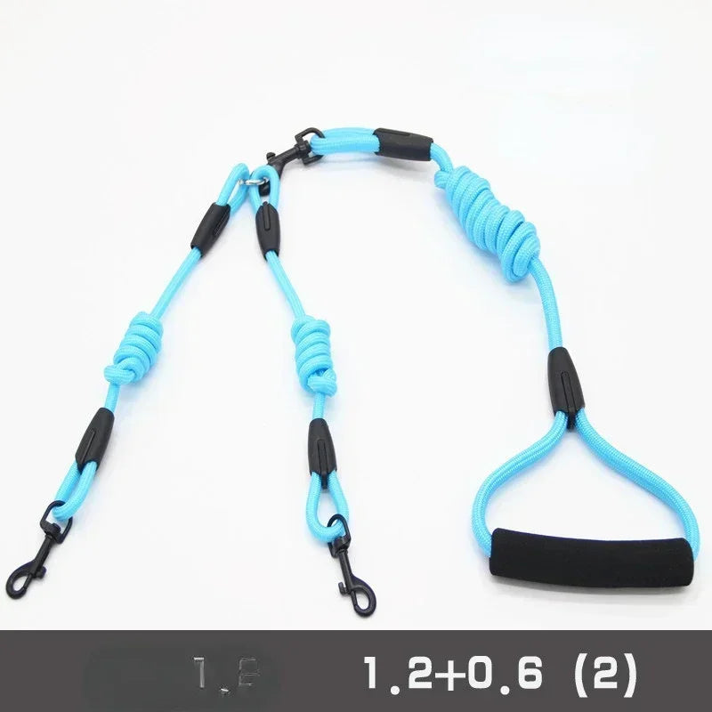 Double Nylon Dog Leash Coupler for Small Pets Chihuahua Black Accessories