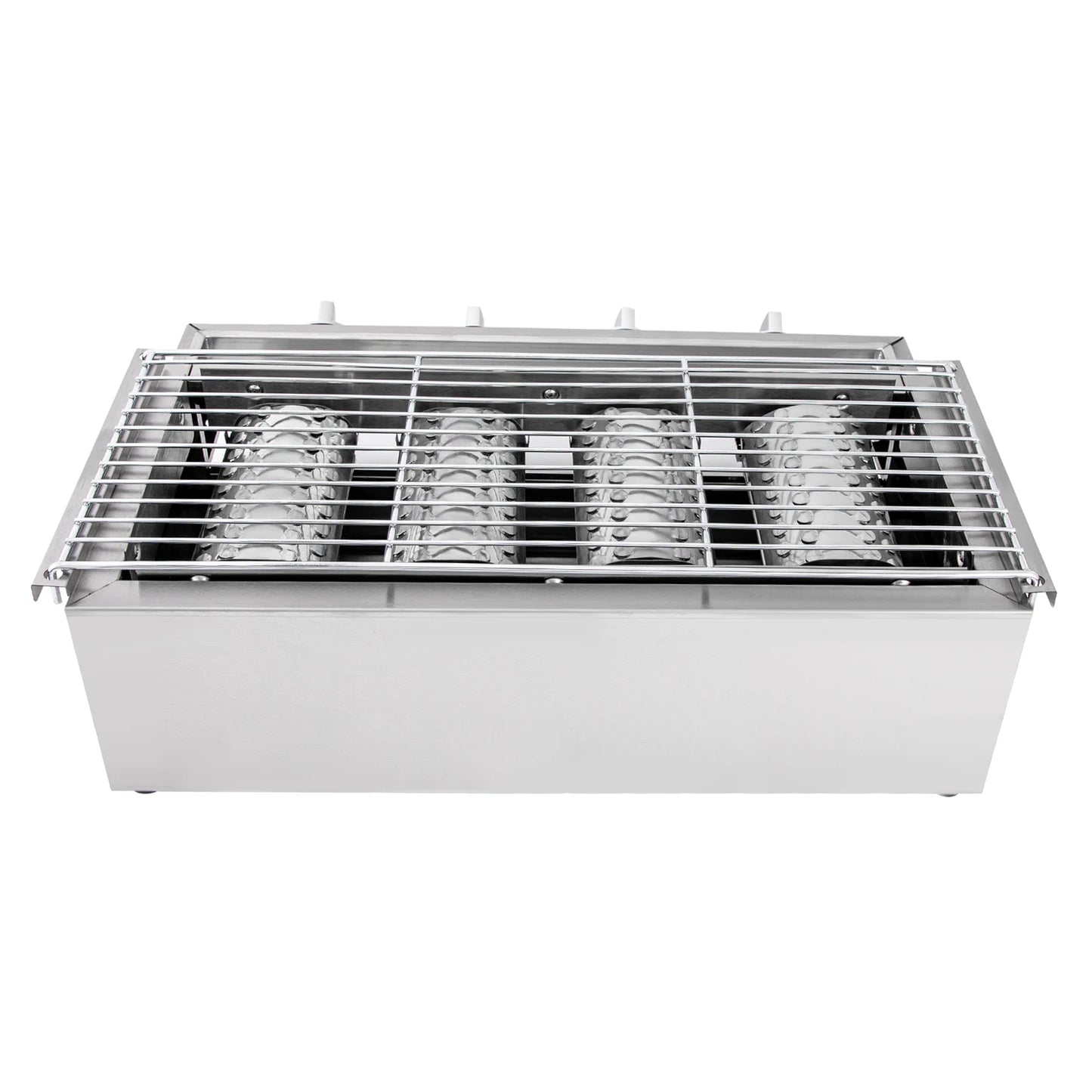 Stainless Steel Smokeless Barbecue Grill 4 Burners LPG Gas Grill Portable BBQ Grill Removable for Outdoor Patio Garden