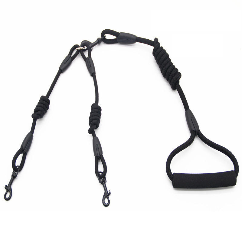 Double Nylon Dog Leash Coupler for Small Pets Chihuahua Black Accessories