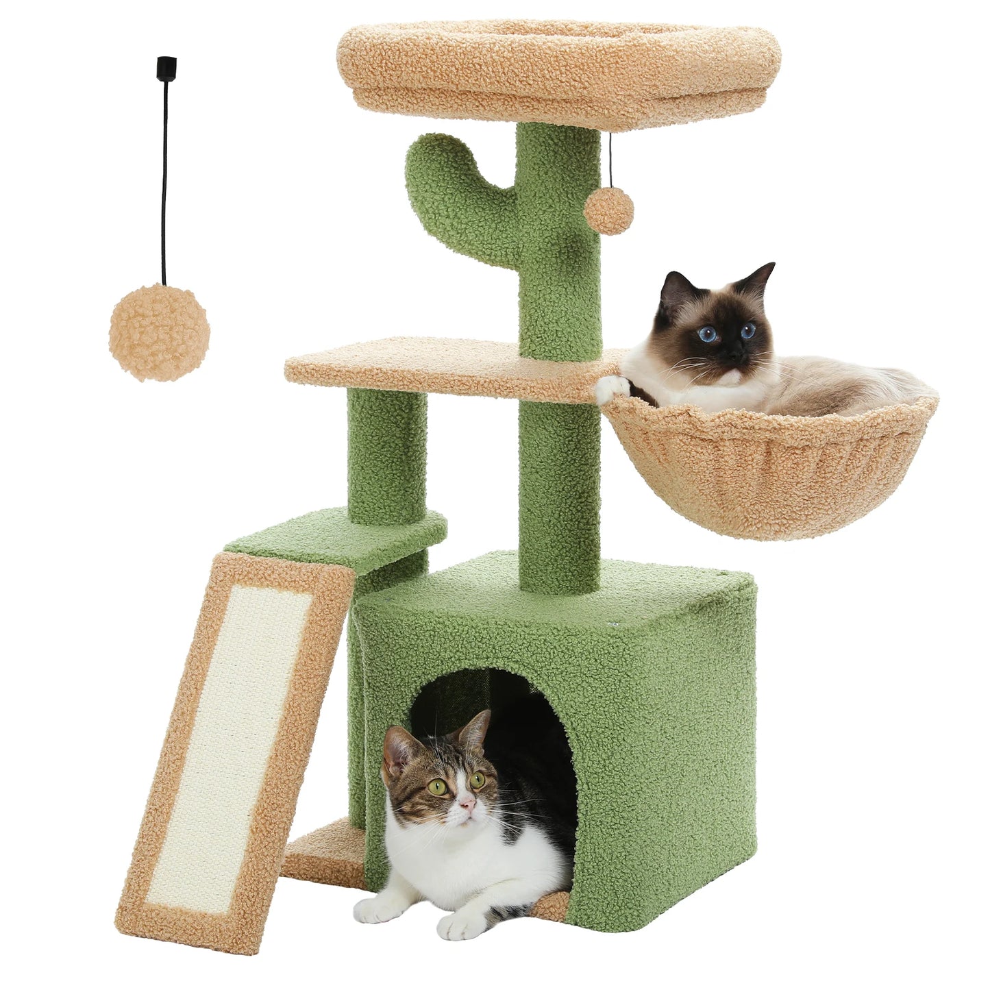 Cat Tree Cat Tower for Indoor Cats Three-Tier Activity Tree with Scratching Posts Big Hammock and Removable Top Perch Grey