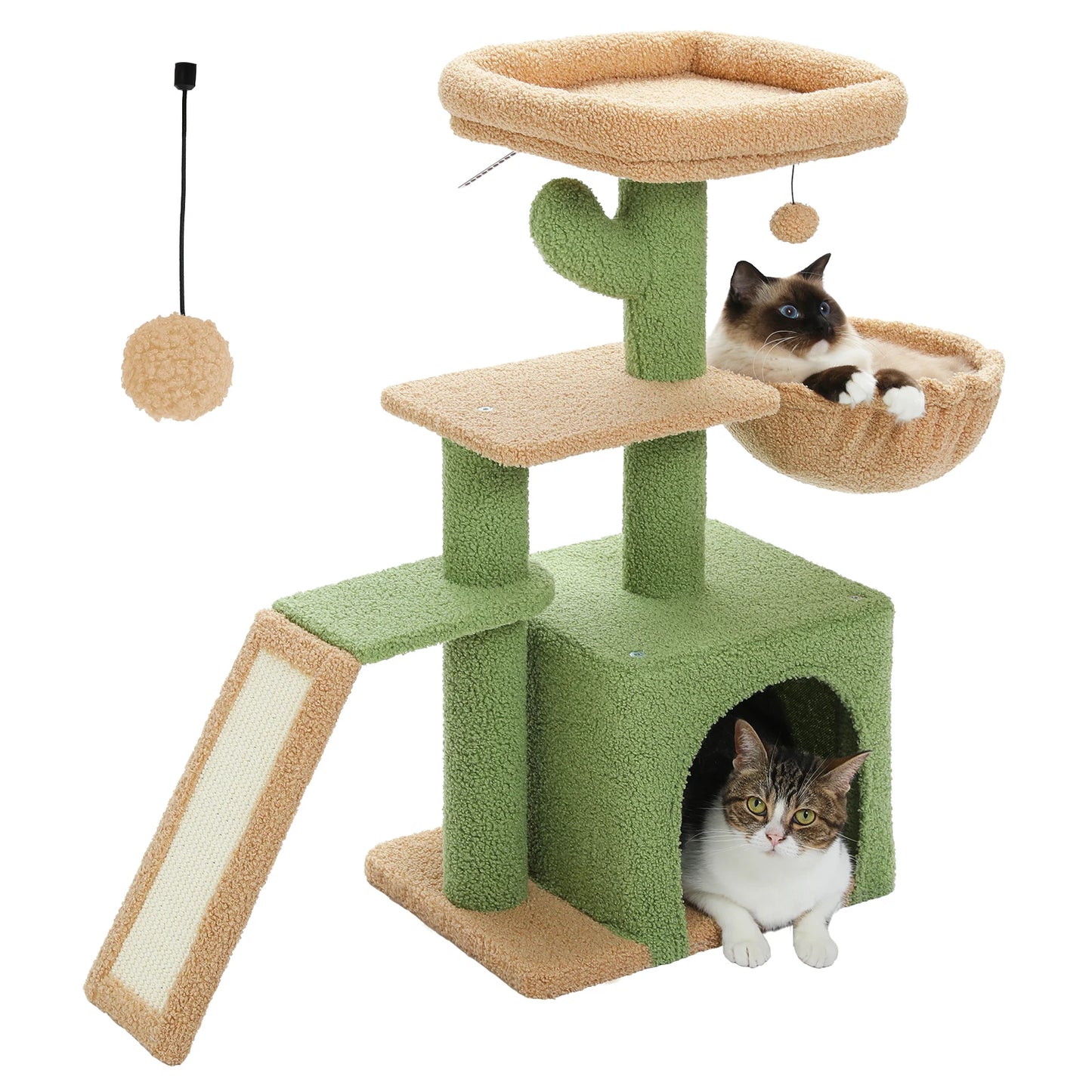 Cat Tree Cat Tower for Indoor Cats Three-Tier Activity Tree with Scratching Posts Big Hammock and Removable Top Perch Grey