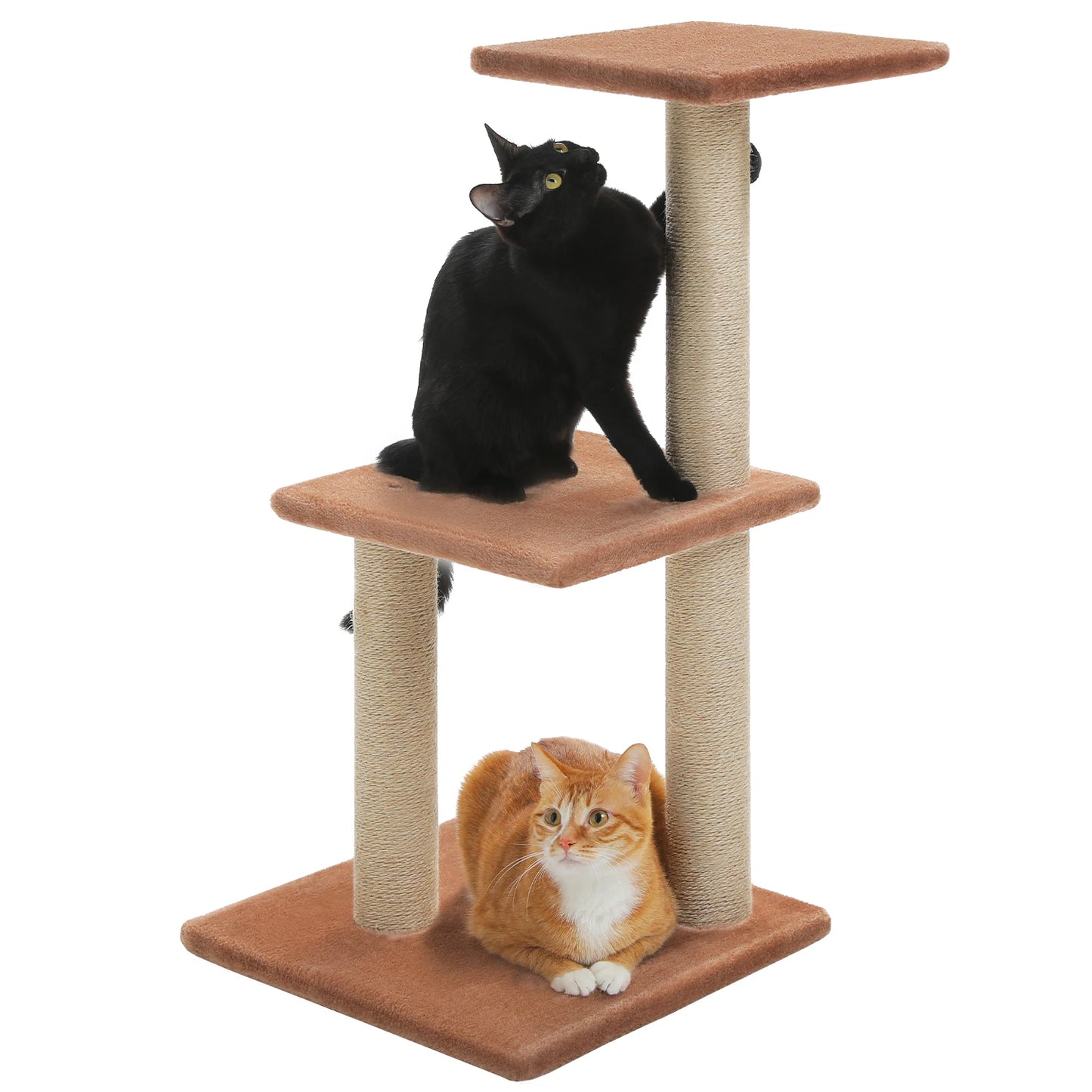 Cat Tree Cat Tower for Indoor Cats Three-Tier Activity Tree with Scratching Posts Big Hammock and Removable Top Perch Grey