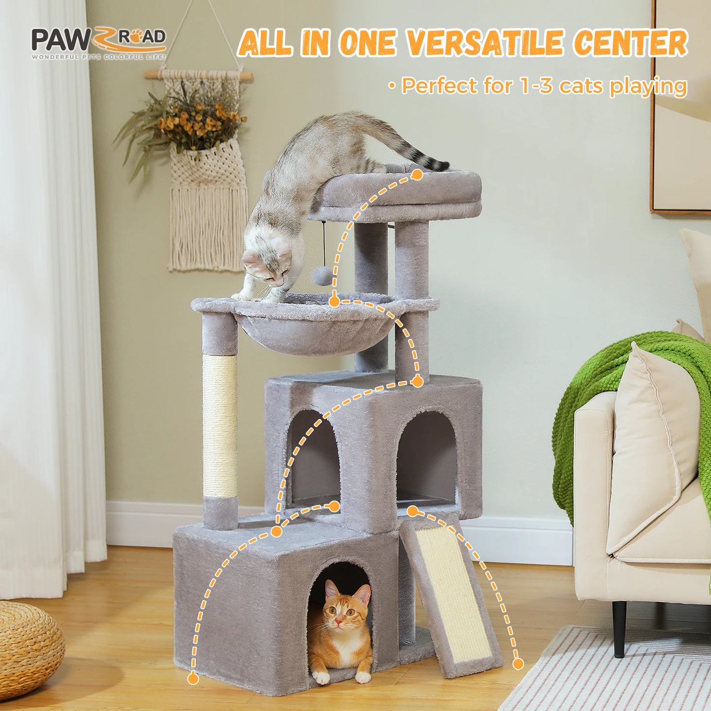 Large Cat Tree Indoor Cats Multi Level Tower Sisal Pad