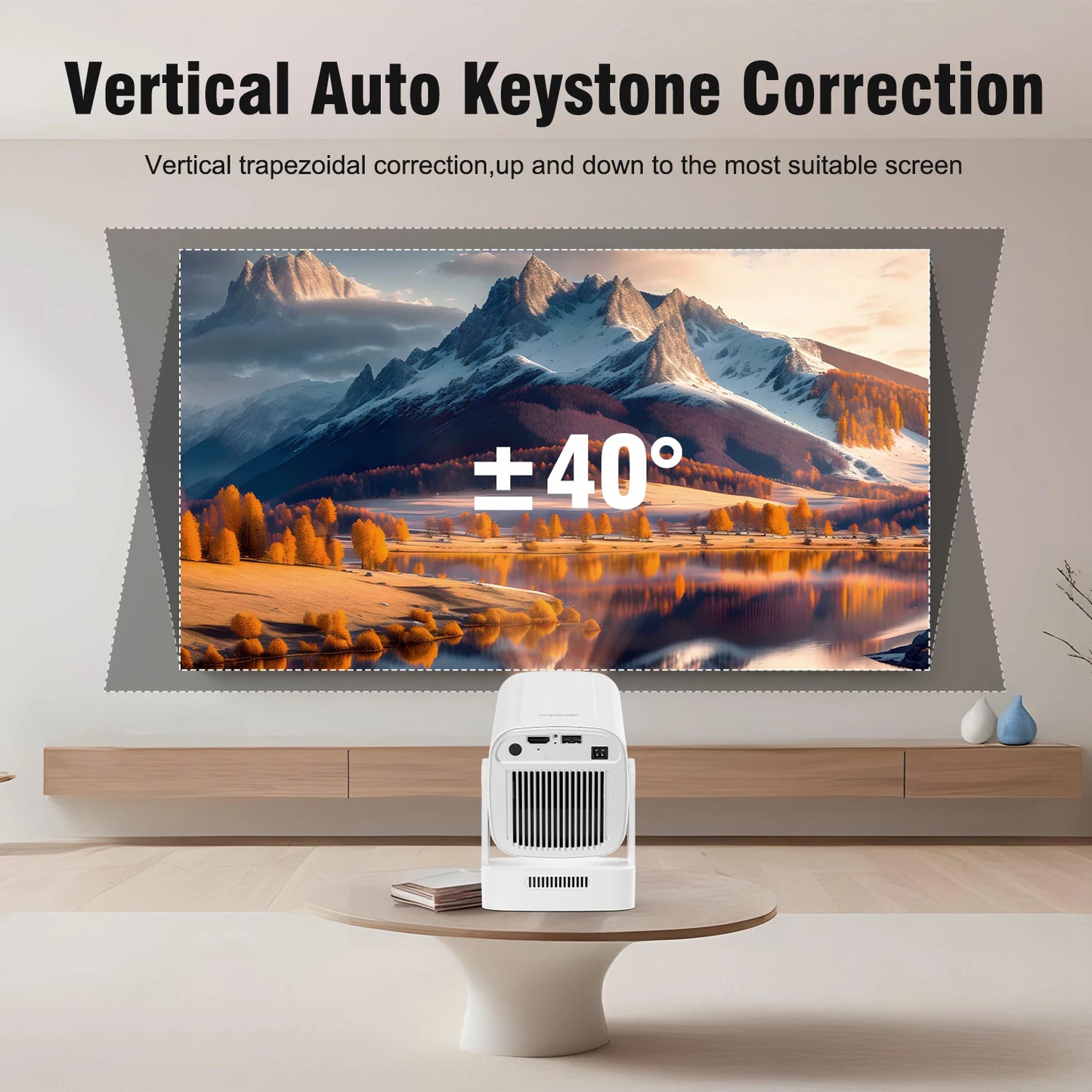 Magcubic HY310 Mini Projector Outdoor Movies Auto Focus 1080P 330 ANSI Android 11 WiFi 6 BT 5.4 4K Air Mouse Voice Remote