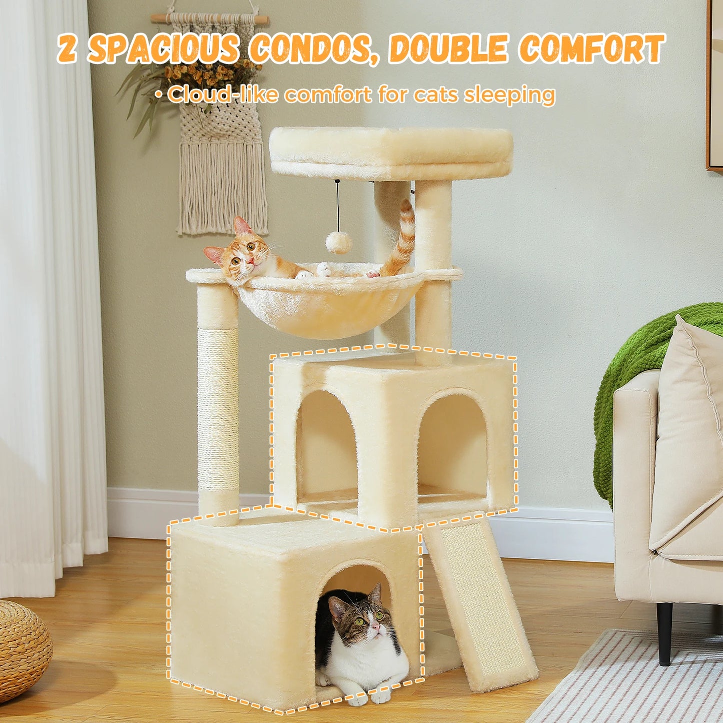Large Cat Tree Indoor Cats Multi Level Tower Sisal Pad