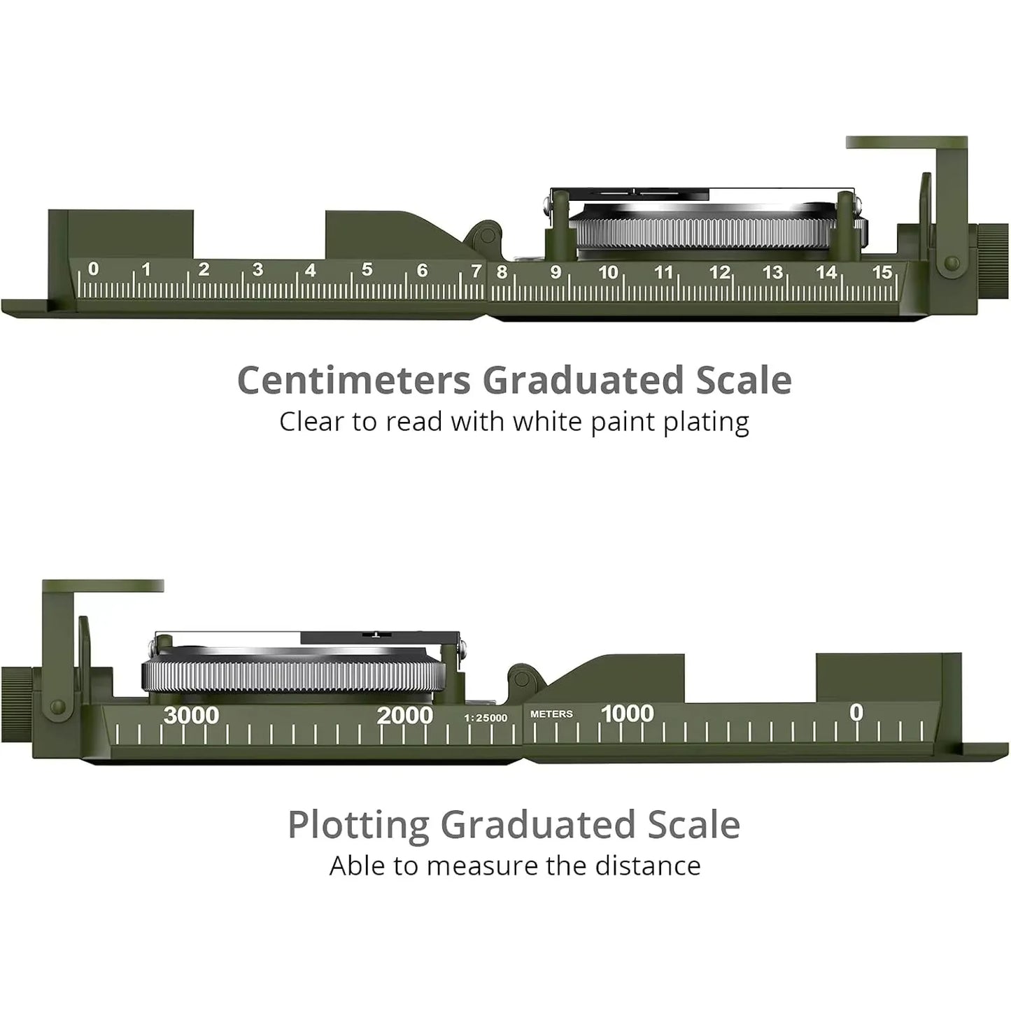 Lensatic Compass Metal Waterproof IP65 Sighting Clinometer