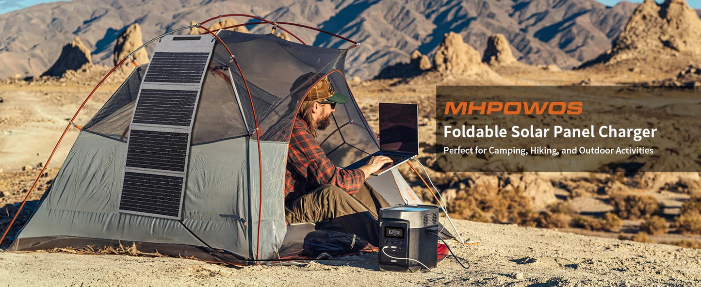MHPOWOS 40W Foldable Solar Charger Charges 3 Devices