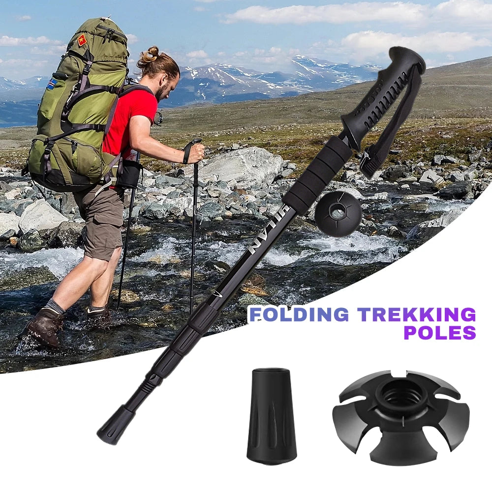 Trekking Poles Aluminum Alloy Telescopic Walking Antishock