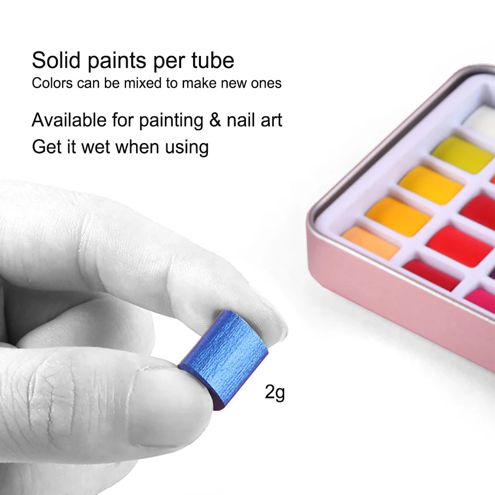 Ginflash 50 90 Colors Watercolor Paints Set Portable Pen