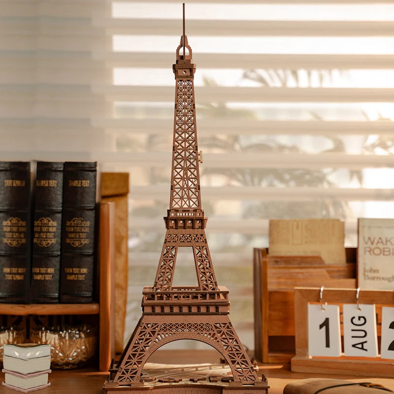 Robotime 3D Wooden Puzzle Night of Eiffel Tower DIY Kit Gift