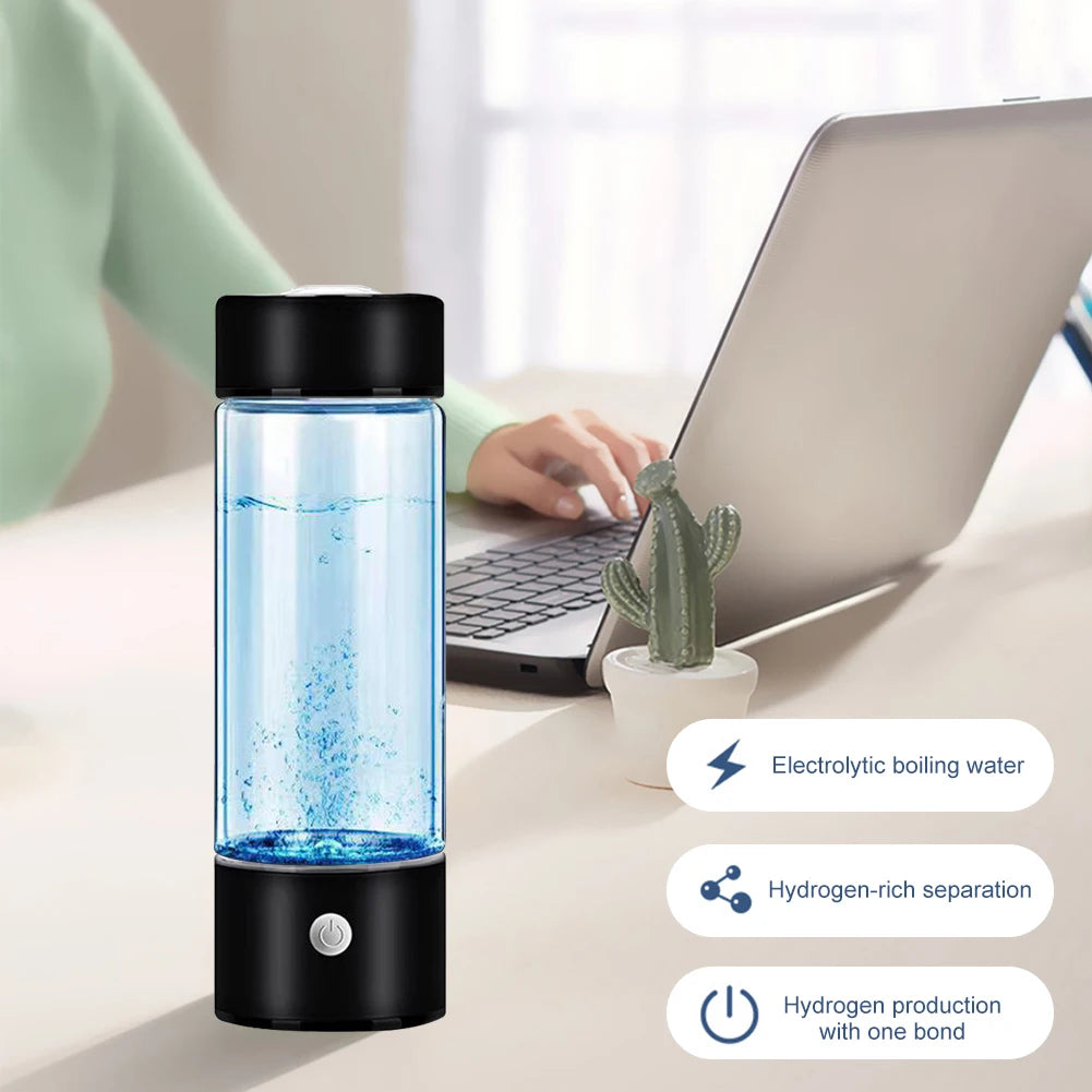 420ml Hydrogen Water Bottle USB Rechargeable Electric Hydrogen Rich Water Generator Portable Antioxidant Lonizer
