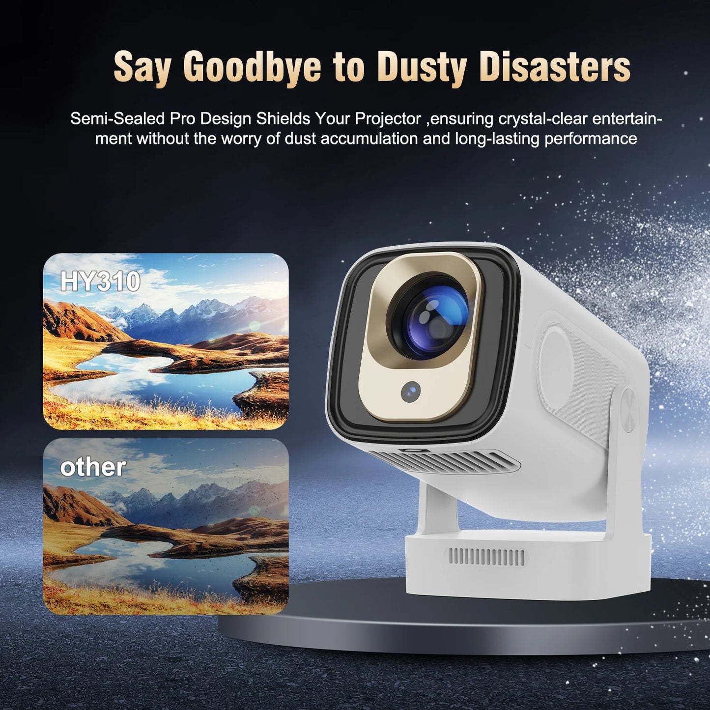 Magcubic HY310 Mini Projector Outdoor Movies Auto Focus 1080P 330 ANSI Android 11 WiFi 6 BT 5.4 4K Air Mouse Voice Remote