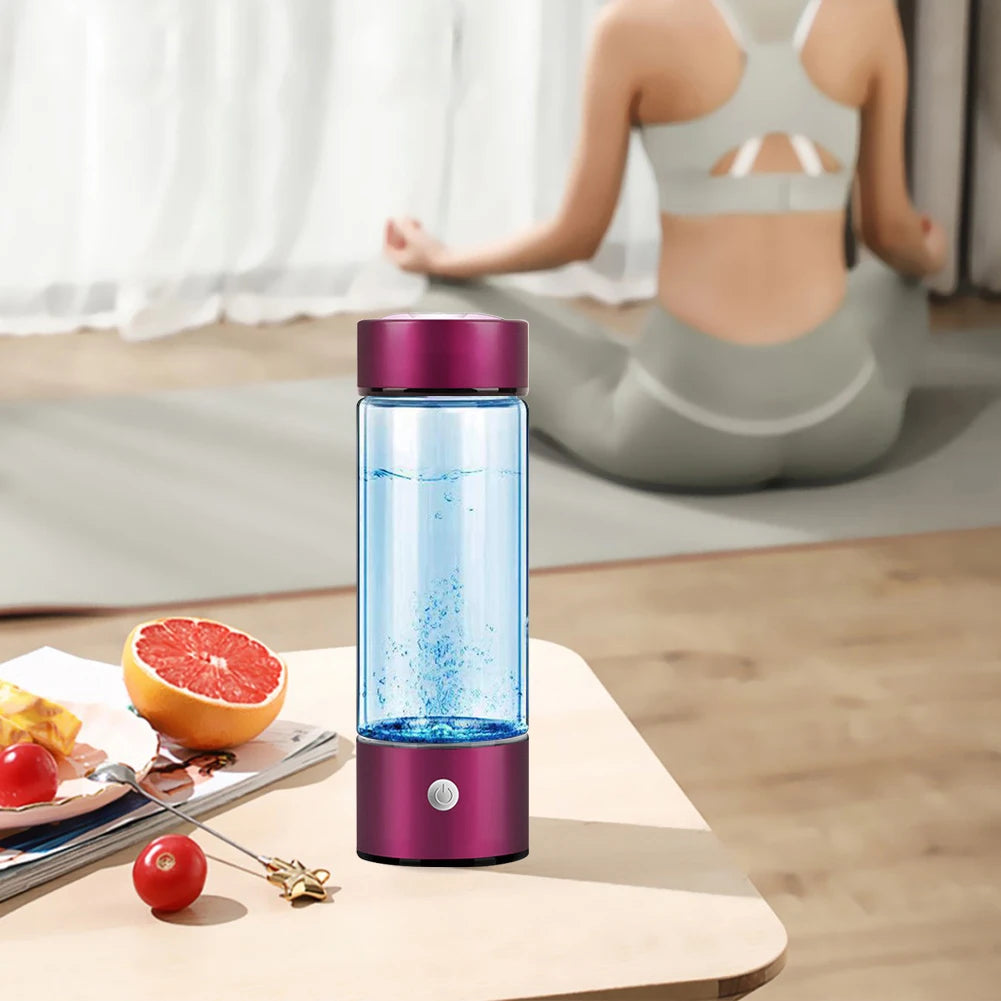 420ml Hydrogen Water Bottle USB Rechargeable Electric Hydrogen Rich Water Generator Portable Antioxidant Lonizer