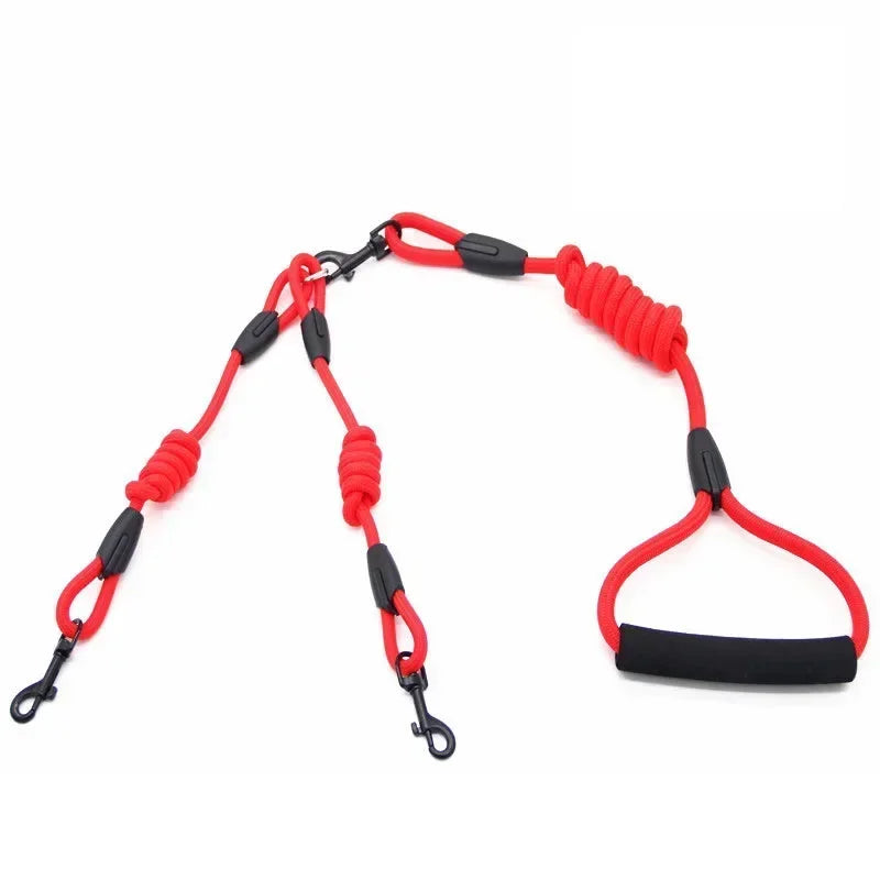 Double Nylon Dog Leash Coupler for Small Pets Chihuahua Black Accessories