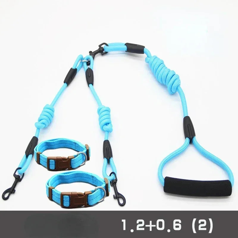 Double Nylon Dog Leash Coupler for Small Pets Chihuahua Black Accessories