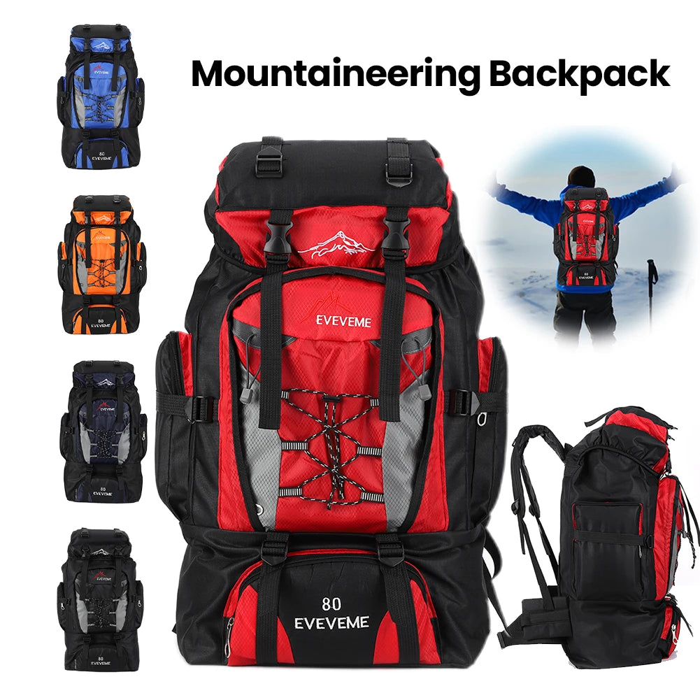 80L Mountaineering Backpack Large Capacity Travel Rucksack