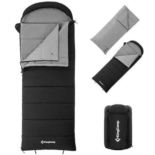 KingCamp 3 In 1 Envelope Hooded Sleeping Bag All Season
