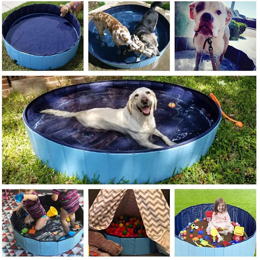 Dog Swimming Pool Portable Plastic Grooming Tub Bathing Pool for Large Dogs Durable Scratch Resistant Foldable Design