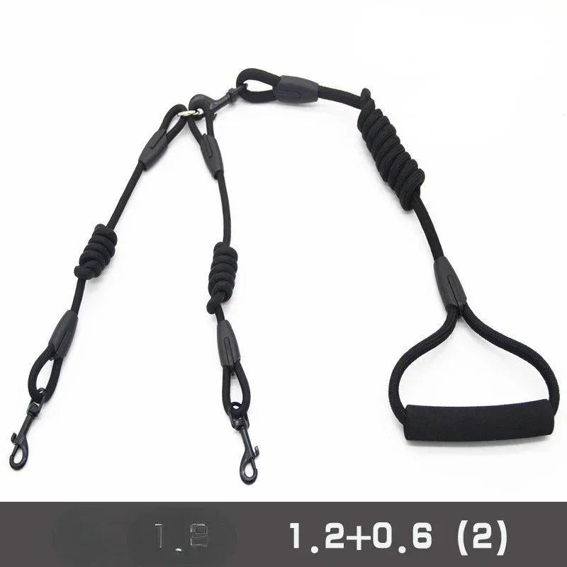 Double Nylon Dog Leash Coupler for Small Pets Chihuahua Black Accessories