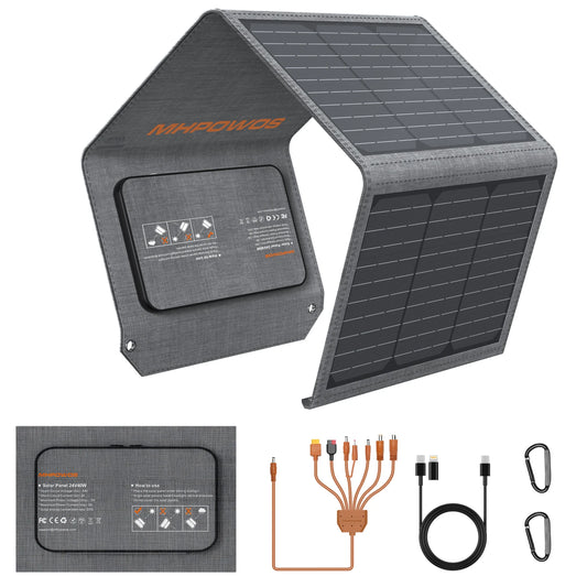 MHPOWOS 40W Foldable Solar Charger Charges 3 Devices