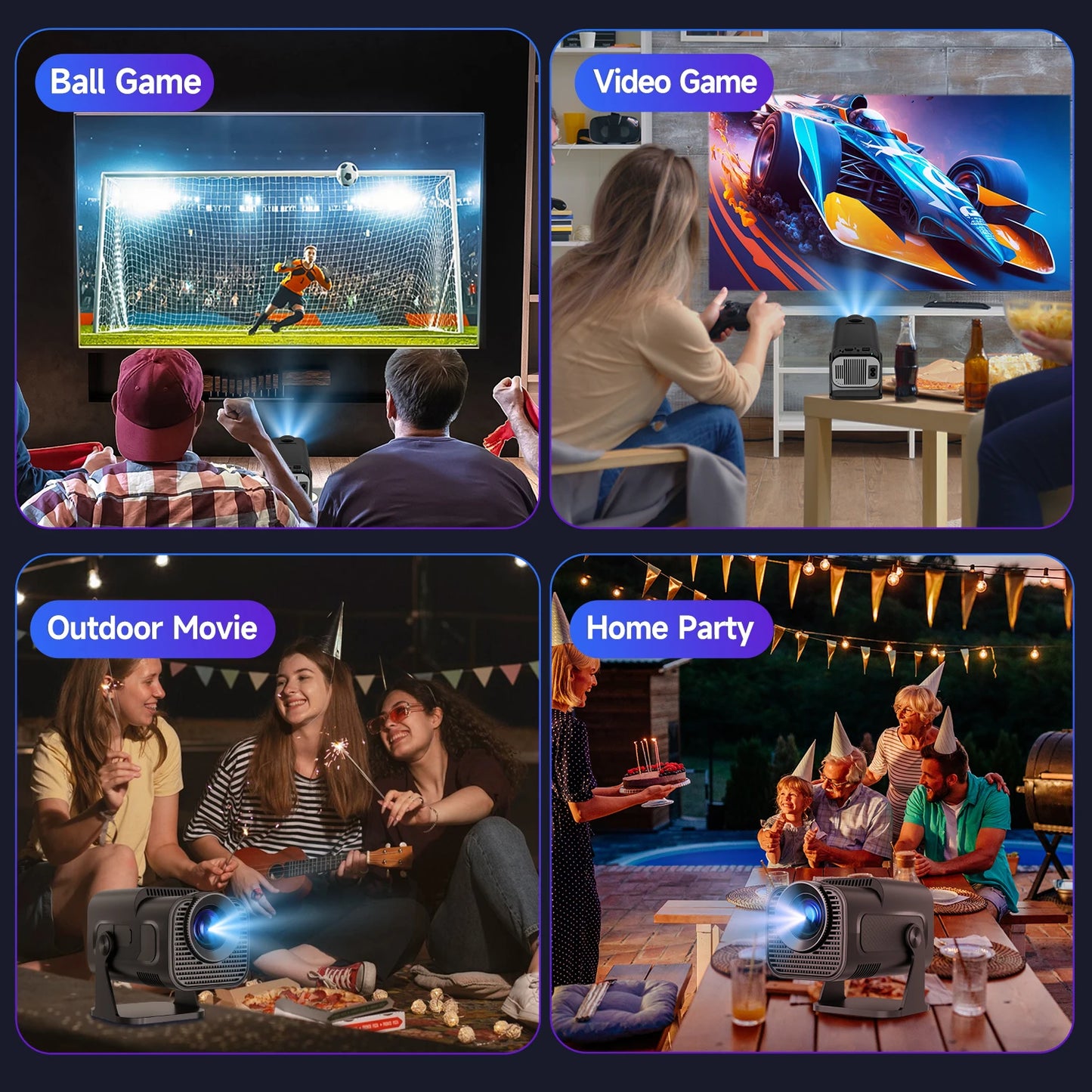 Magcubic HY320 Mini Native 720P Android 11 4K Projector 300 ANSI Lumens Wifi 6 Bluetooth 5.0 Outdoor Portable Projector