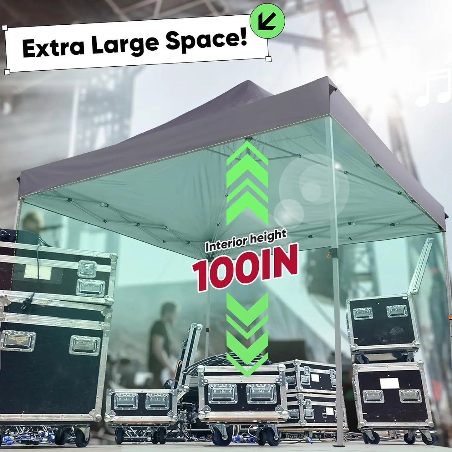 10x10 Heavy Duty Pop Up Canopy Tent Waterproof 11ft Interior