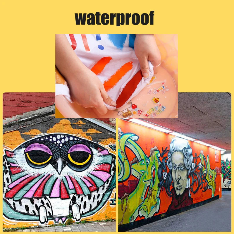 Ginflash 24 Colors Acrylic Paints Set 12ML Tubes For Art