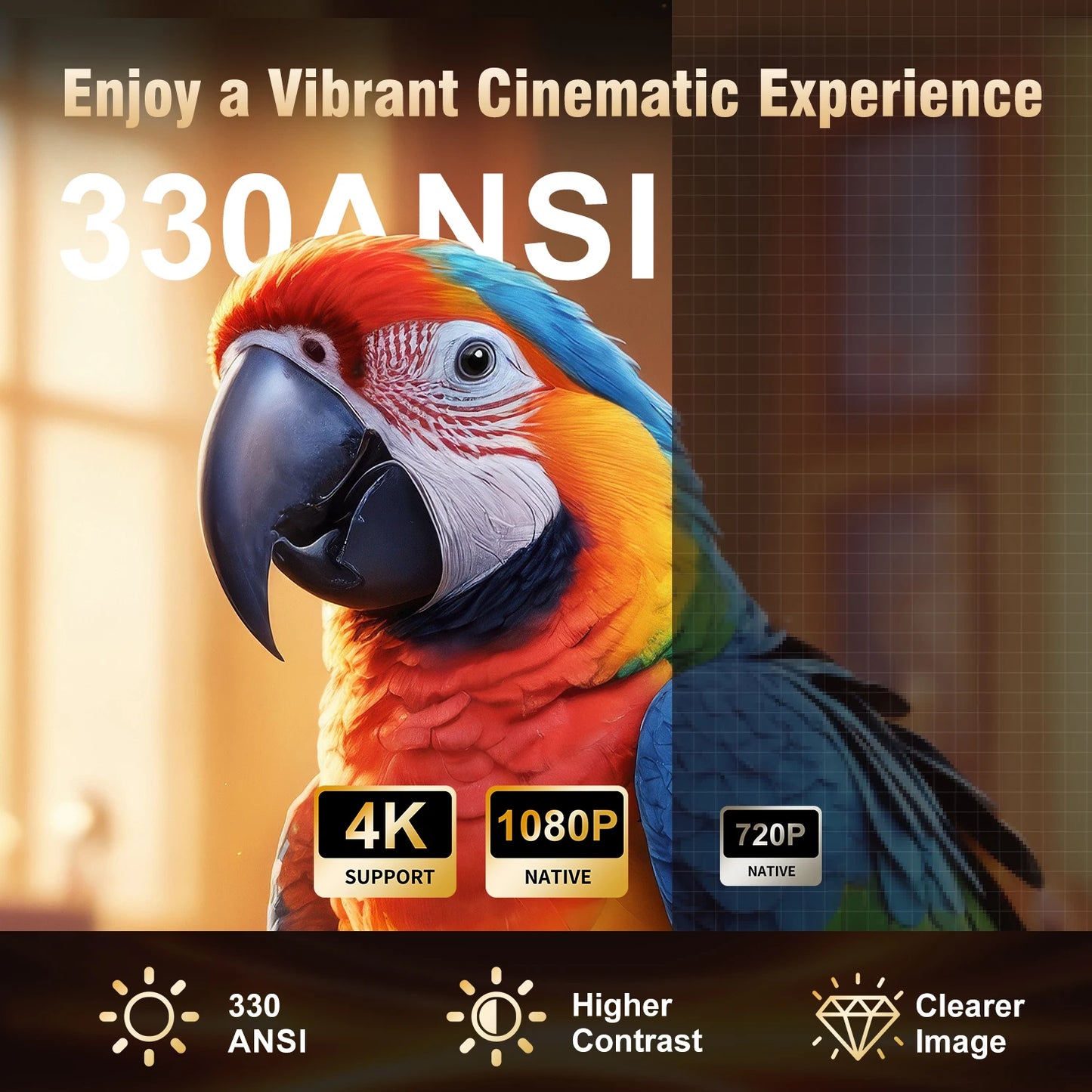 Magcubic HY310 Mini Projector Outdoor Movies Auto Focus 1080P 330 ANSI Android 11 WiFi 6 BT 5.4 4K Air Mouse Voice Remote