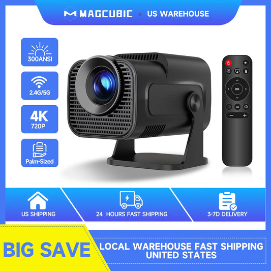 Magcubic HY320 Mini Native 720P Android 11 4K Projector 300 ANSI Lumens Wifi 6 Bluetooth 5.0 Outdoor Portable Projector