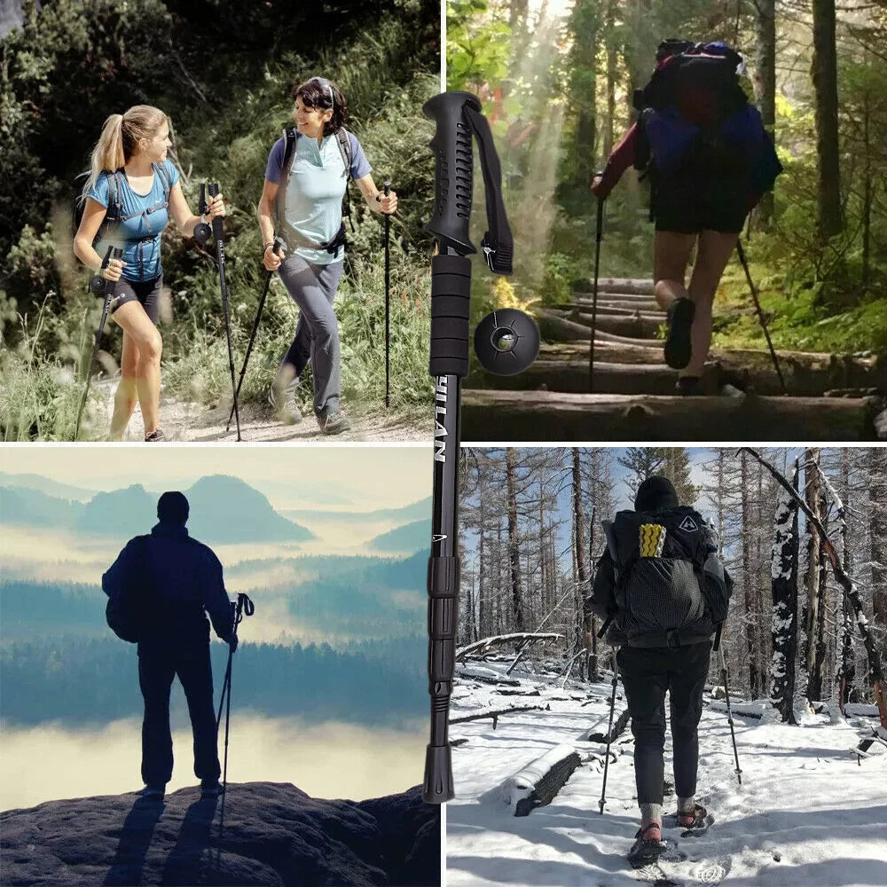 Trekking Poles Aluminum Alloy Telescopic Walking Antishock