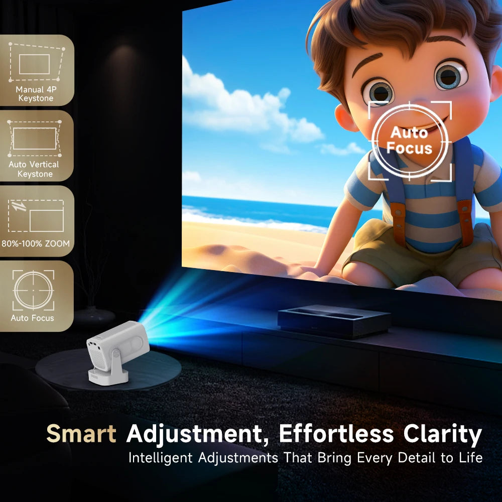 Magcubic HY310 Mini Projector Outdoor Movies Auto Focus 1080P 330 ANSI Android 11 WiFi 6 BT 5.4 4K Air Mouse Voice Remote