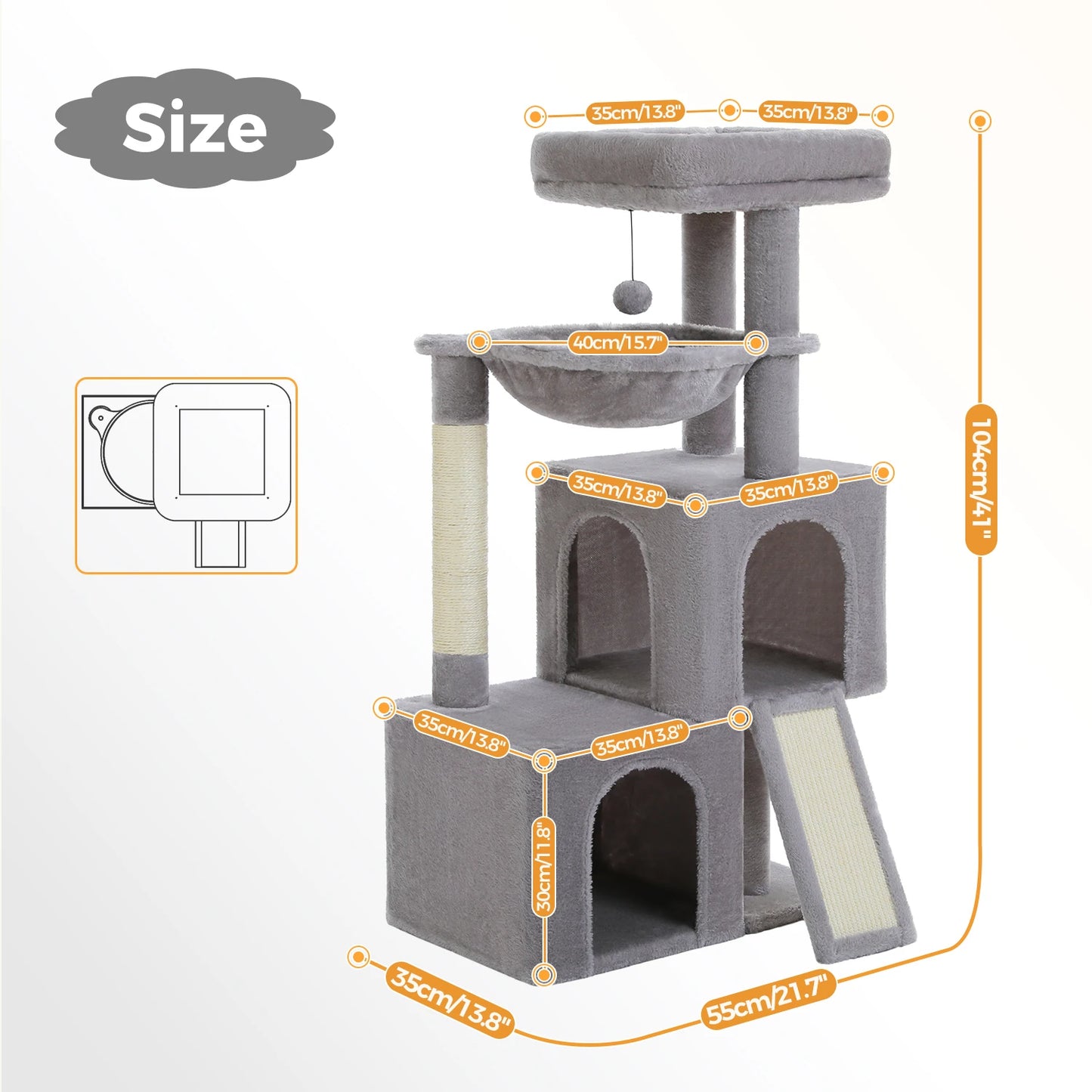 Large Cat Tree Indoor Cats Multi Level Tower Sisal Pad