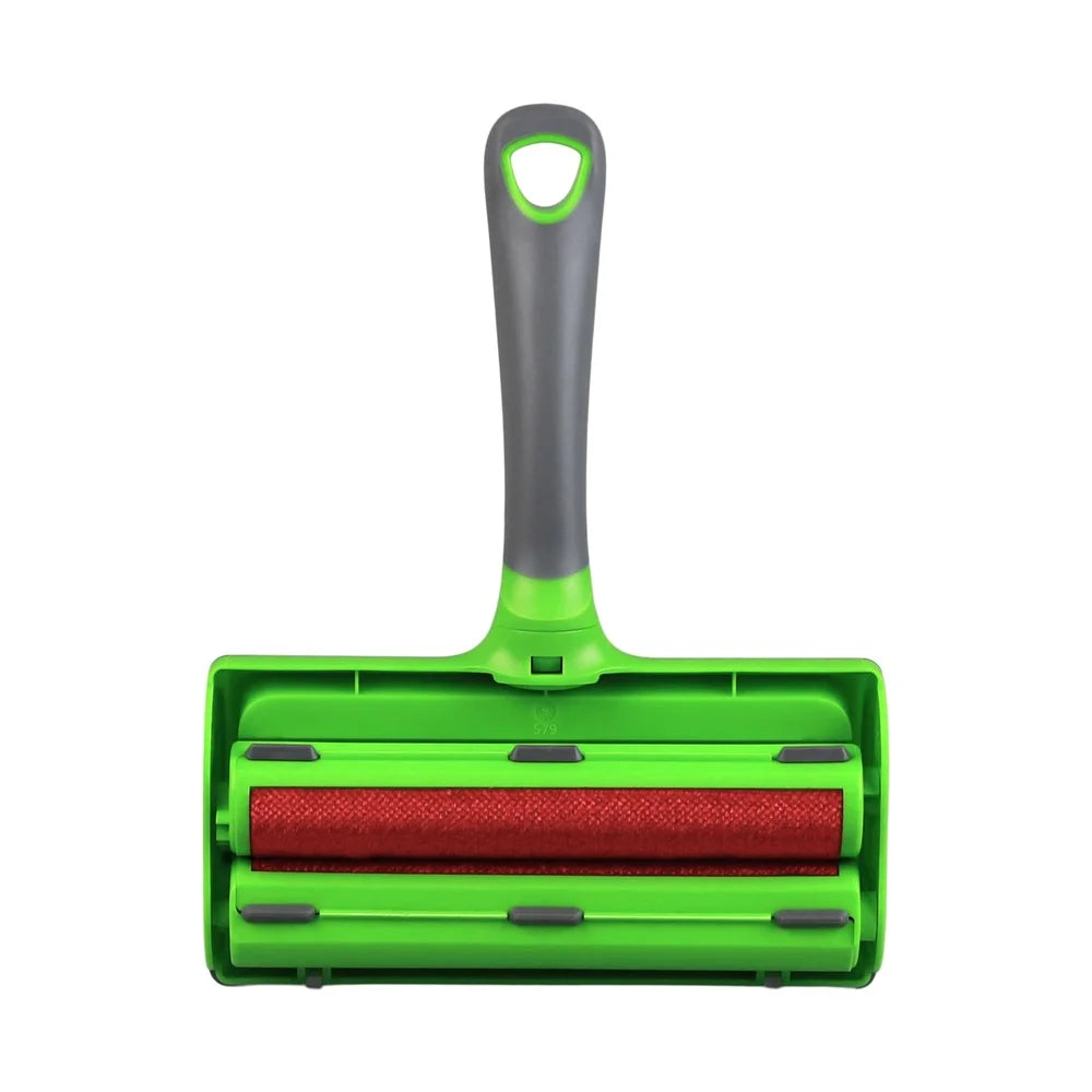 Reusable Pet Hair Remover Tool Dual Wheel Efficient Lint Fur Cleaning Large Storage Easy Self Cleaning Design