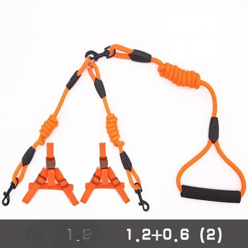 Double Nylon Dog Leash Coupler for Small Pets Chihuahua Black Accessories