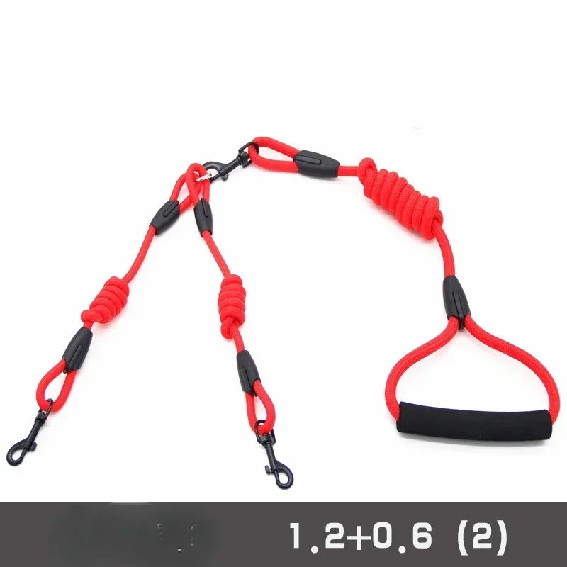 Double Nylon Dog Leash Coupler for Small Pets Chihuahua Black Accessories