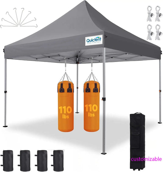 10x10 Heavy Duty Pop Up Canopy Tent Waterproof 11ft Interior