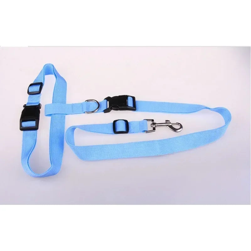 Adjustable Pet Lead Belt Traction Walking Leash for Dogs and Cats Free Rope Jogging Supplies