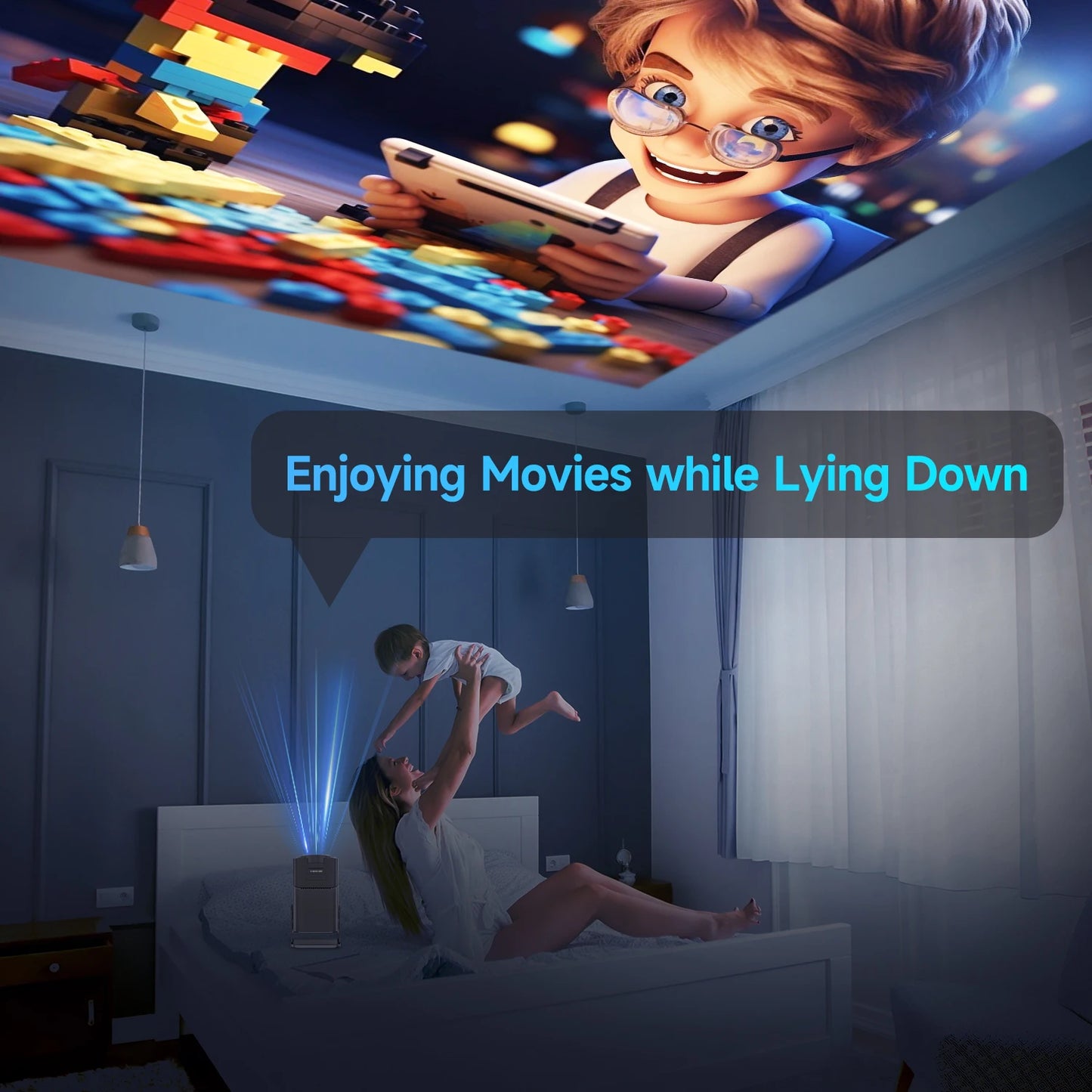 Magcubic HY320 Mini Native 720P Android 11 4K Projector 300 ANSI Lumens Wifi 6 Bluetooth 5.0 Outdoor Portable Projector