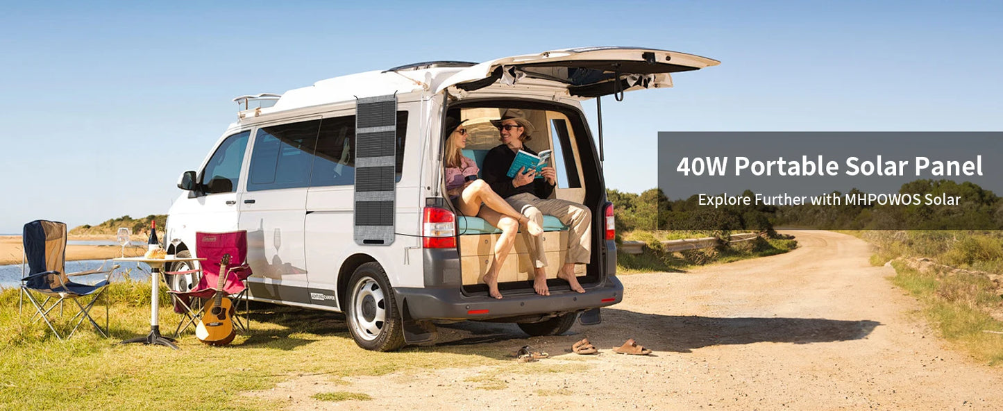 MHPOWOS 40W Foldable Solar Charger Charges 3 Devices