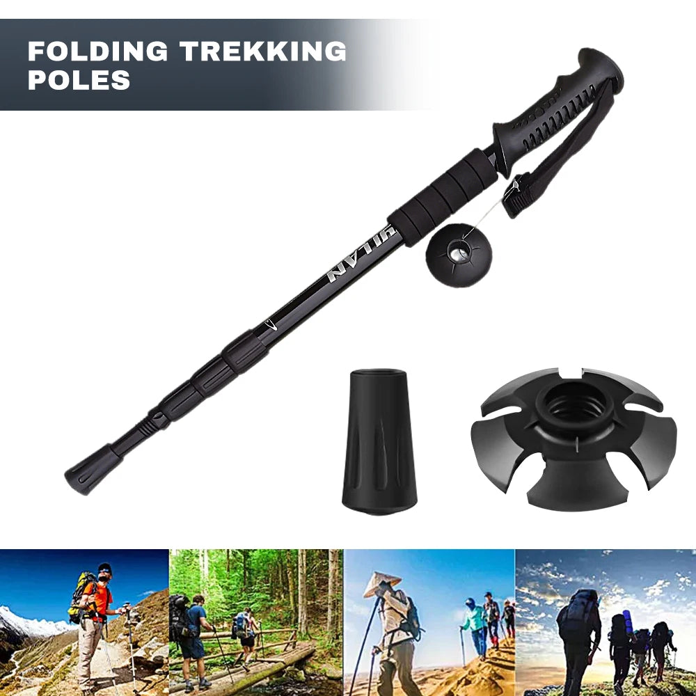 Trekking Poles Aluminum Alloy Telescopic Walking Antishock