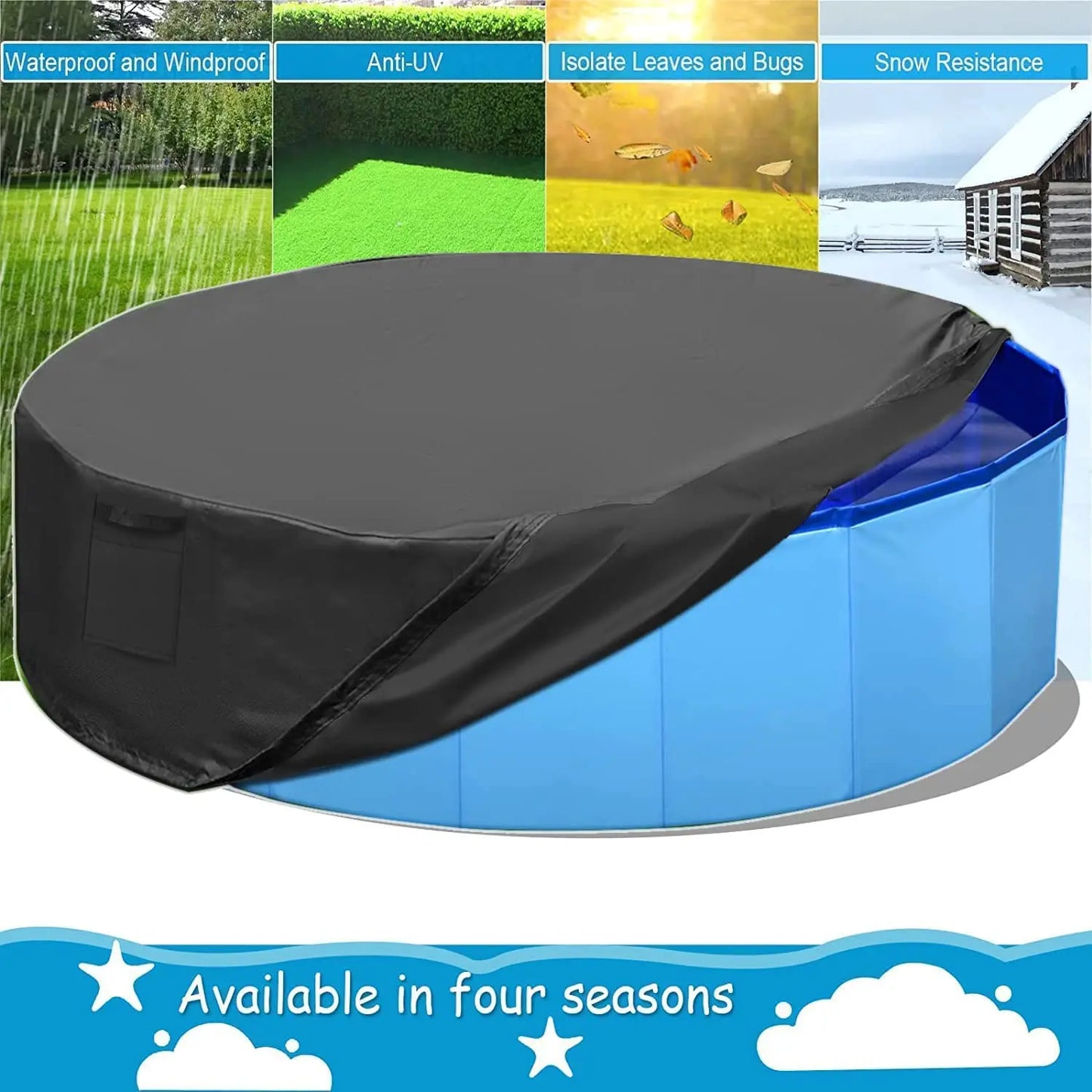 Dog Swimming Pool Portable Plastic Grooming Tub Bathing Pool for Large Dogs Durable Scratch Resistant Foldable Design