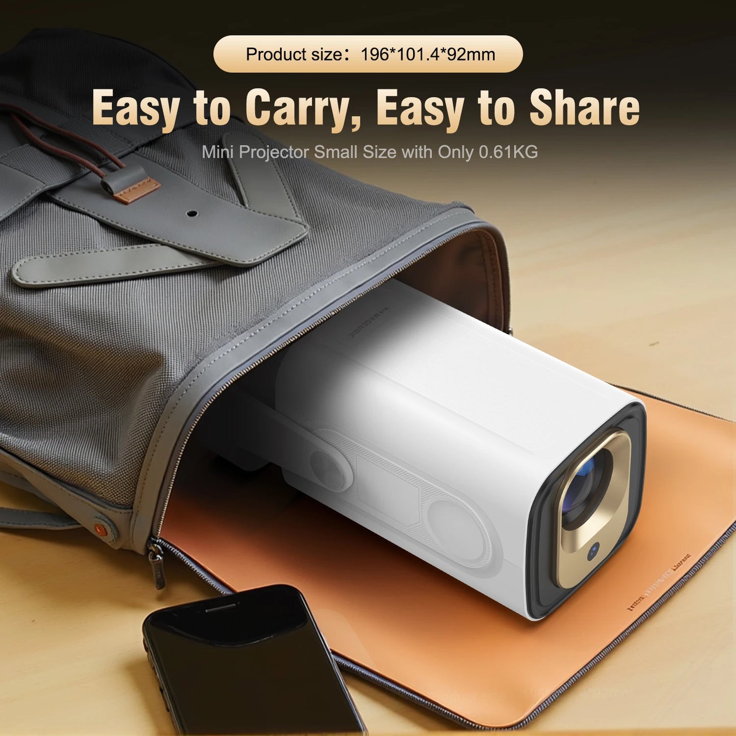 Magcubic HY310 Mini Projector Outdoor Movies Auto Focus 1080P 330 ANSI Android 11 WiFi 6 BT 5.4 4K Air Mouse Voice Remote