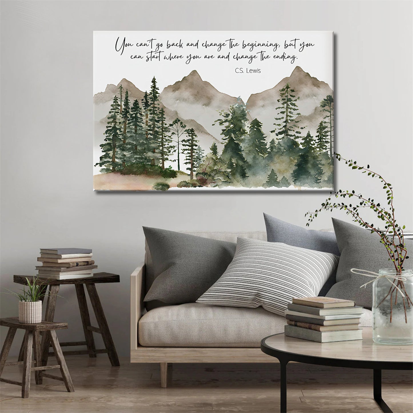 CS Lewis Quote Canvas You Cant Go Back And Change Beginning