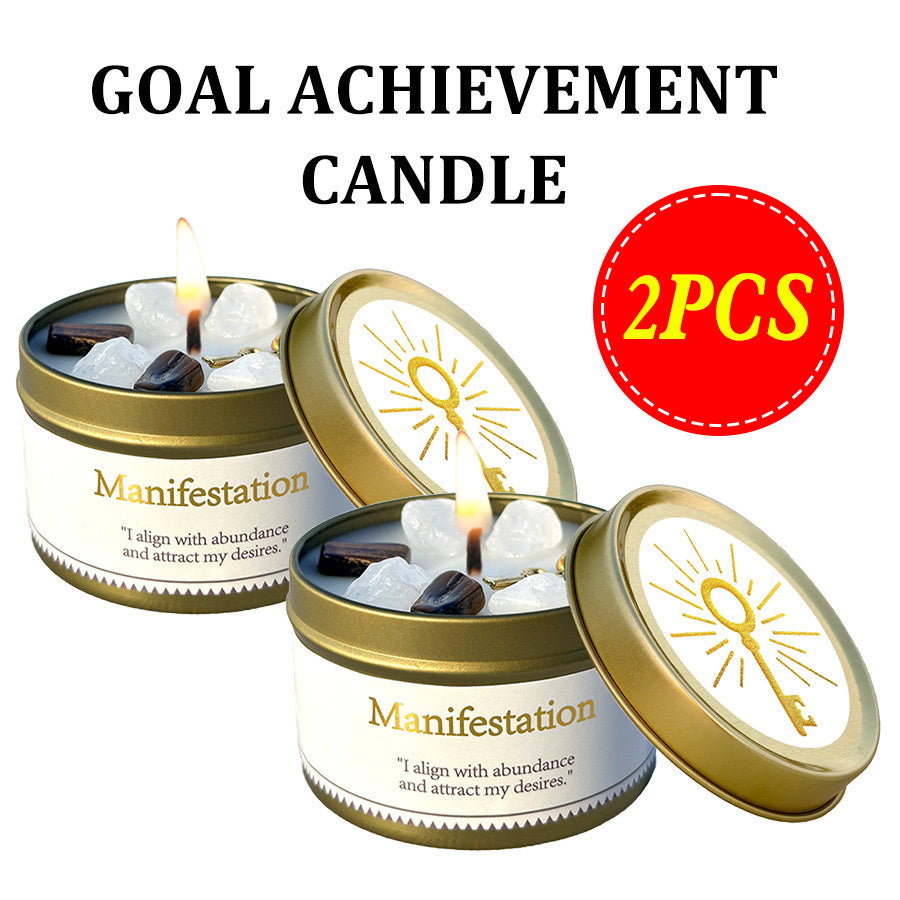 Law Of Attraction Candle White Sage 6oz With Crystal