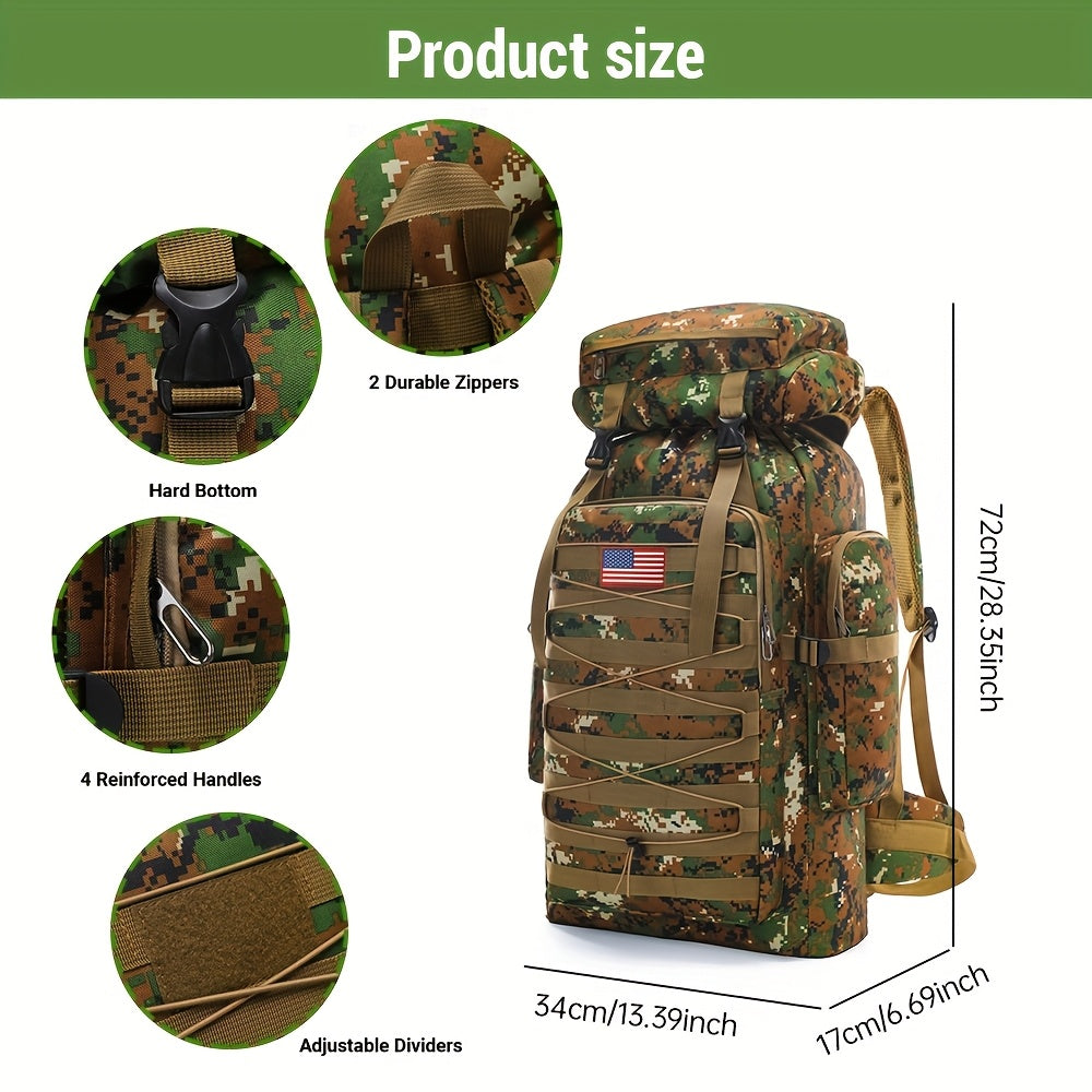 Camouflage Waterproof Travel Backpack For Hiking Outdoors