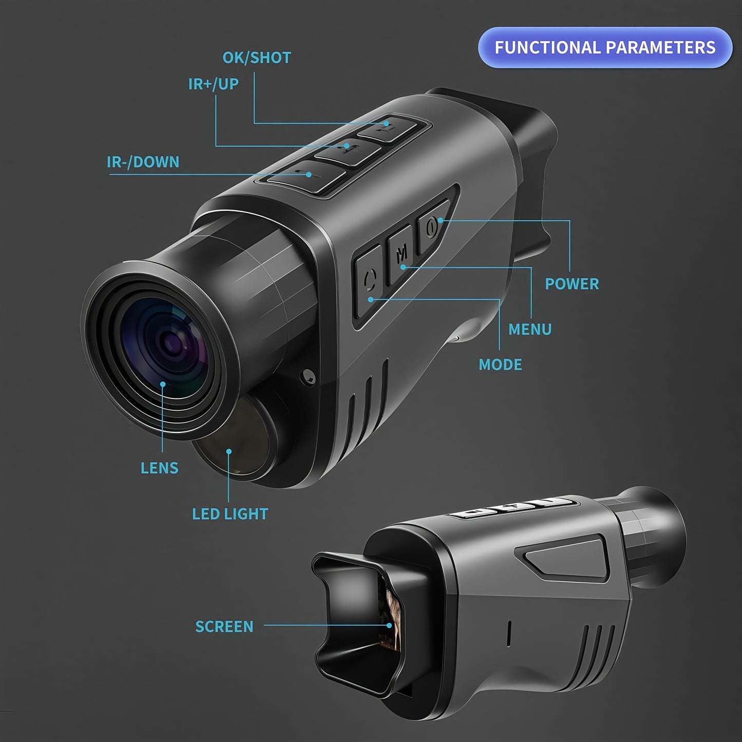 KLZO 32GB Night Vision Monocular With USB C Charging