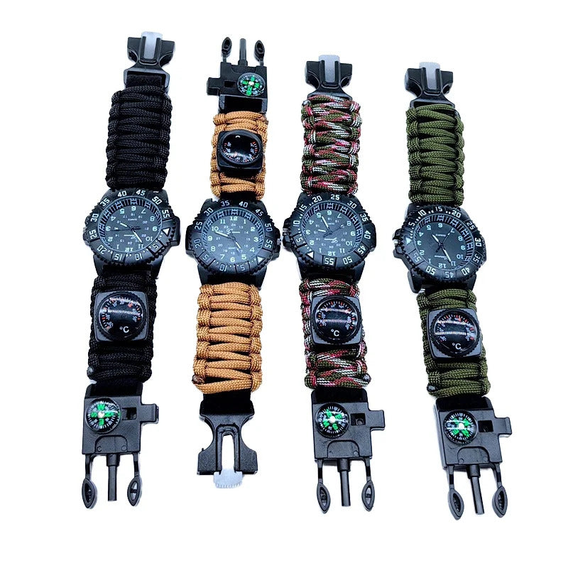Paracord Survival Watch With Compass And Luminous Dial