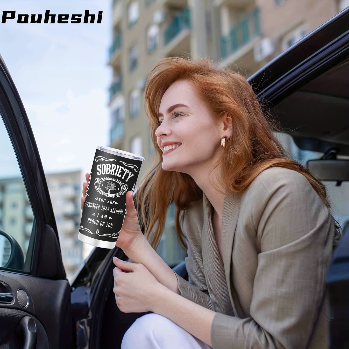 Stainless Steel Sober Motivational Tumbler Shatterproof BPA Free Insulated